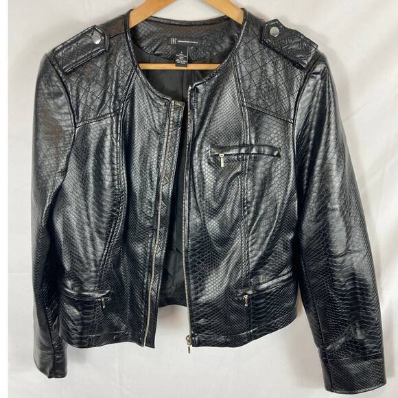 INC International Concepts Faux Leather Jacket Size Large - Picture 1 of 4